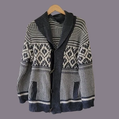 Cárdigan suéter gris de gran tamaño Gap mezcla de lana grueso tejido talla grande Foto 1 de 4