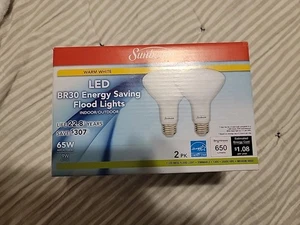 Pack of 2 Dimmable Sunbeam 65W LED Flood Light Bulbs BR30 Replacement Indoor - Picture 1 of 2