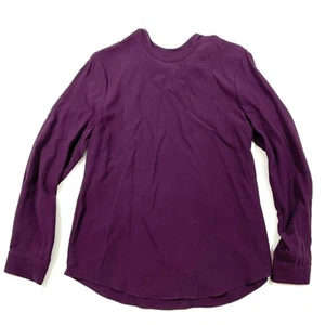 Eileen Fisher Silk Blouse Purple Size Small Long Sleeve Tie Neck - Picture 1 of 6