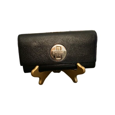¡OFERTA! Cartera grande Kate Spade NY Cyndy negra brillante cuero suave cerradura plateada  Foto 1 de 4