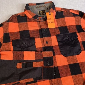 NWT Todd Snyder x L.L. Bean Orange Chamois Flannel Plaid Pockets Men's XXL Shirt - Picture 1 of 13
