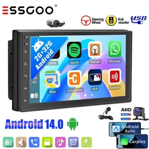Estéreo para automóvil 2Din Android 14 con Apple Carplay MP5 AHD DVR MICRÓFONO Bluetooth FM 32G - Imagen 1 de 14