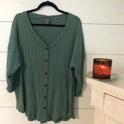 Top Natural Reflections Mujer Unisex XL Manga 3/4 Verde Lagenlook SUPER SUAVE Foto 1 de 4