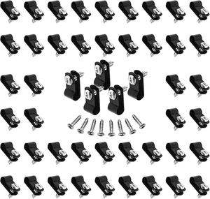 60 piezas abrazaderas de cable de nailon de 1/4 pulgadas, clips de cable tipo R con tornillos M4, tornillo - Imagen 1 de 6