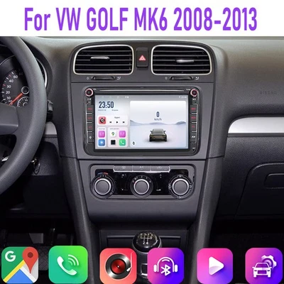 8'' 6+128GB For VW Golf MK6 2008-2013 Car Radio Stereo Wifi Reversing Image Navi - Image 1 of 4
