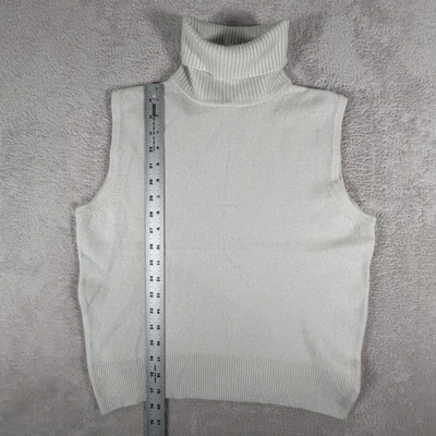 Suéter Pullover Lord & Taylor Mujer Grande Crema Sin Mangas 2 Capas Cachemira Foto 1 de 4