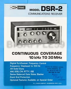 Original Drake Factory Brochure For DSR-2 Shortwave Amateur Radio Receiver #2 - Picture 1 of 2