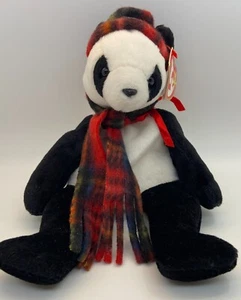 Ty Beanie Baby Fortune - MWMT (Panda Bear 1997) '98 Tag Error w/ hat  *Read* - Picture 1 of 8