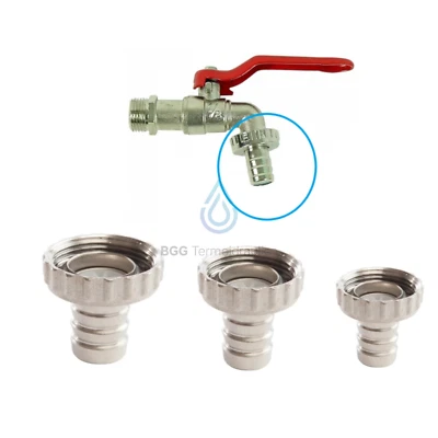 PORTAGOMMA PER RUBINETTO GIARDINO A SFERA NICHELATO FILETTO  3/4 - 1'' - 1'1/4 - Immagine 1 di 4