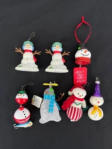 Snowman Ornament 7 Piece lot Hallmark Jolly KOCC Fishin Jolly - Picture 1 of 9