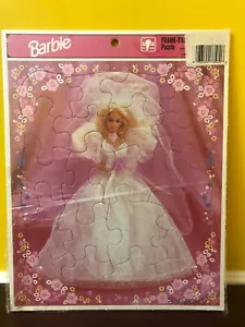 Vintage 1992 Golden Mattel Barbie Wedding Gown 20 Piece Frame Tray Puzzle 12x15 - Picture 1 of 5