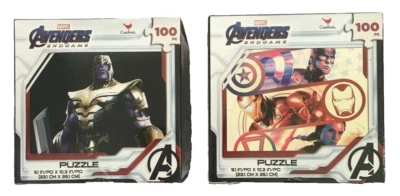 Avengers Marvel Lot of 2 Jigsaw Puzzles 100 Pcs 9x10 Thanos Captain America Thor - Image 1 of 4