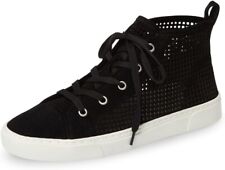 1.State Dulcia Black Suede Perforated White Sole LaceUp High-Top Fashion Sneaker