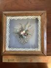 Hand Crafted Shadow Box  Lace Heart With Flowers