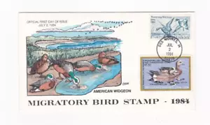 Sc2092 & RW51 Federal Ducks First Day Cover Collins Multicolor Cachet Jul 2,1984 - Picture 1 of 1