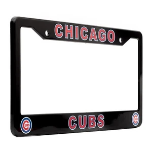 Chicago Cubs License Plate Frame Cover - Black & Thin - EliteAuto3K - Picture 1 of 8