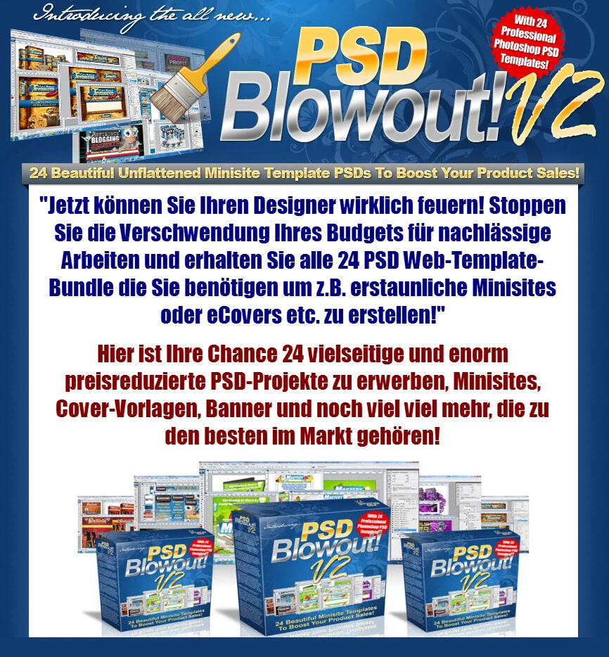 PSD Blowout V2 - 24 hochwertige PSD-Webprojekte - Master Reseller Lizenz - Bild 1 von 1