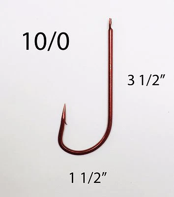 25 PACK Size 10/0 TACKLEWORKS Cedar Plug Hooks - Red