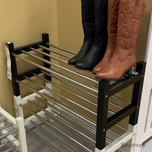 IKEA TJUSIG Shoe rack, black, 31⅛×12⅝×14⅝" SOLID WOOD BRAND NEW