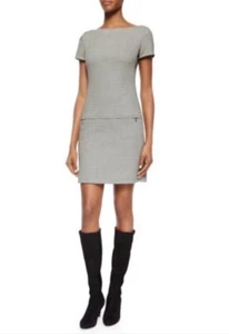 Ralph Lauren Black Label Wool-Blend Black & White Houndstooth Mod Dress, Size 4 - Picture 1 of 9