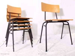 Nostalgischer Schulstuhl Kinderstuhl Metallstuhl Stapelstuhl Küchenstuhl 3 Vorh. - Bild 1 von 8