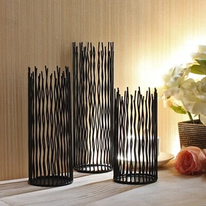 Set of 3 Metal Iron Candle Holder, Black Candlestick Modern Table Centerpiece... - Picture 1 of 9