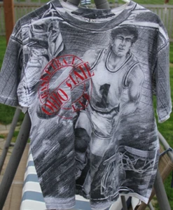 Vintage 1990s XL ohio state basketball all over print graphic sports t-shirt - Picture 1 of 3