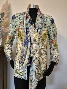 CAMILLA Sz XS BNWT RRP$699 The Butterfly Effect Silk Jacket Removable Collar - Picture 1 of 14