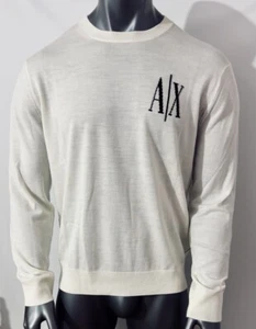 Armani Exchange AX Hombres Icono Logo Lana Virgen Suéter - Imagen 1 de 5