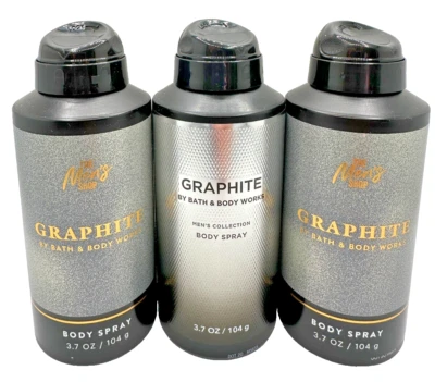 Bath & Body Works LOT of 3 Cans Men's Shop GRAPHITE Body Spray Cologne 3.7 oz - Image 1 of 2