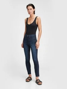 GAP Women's High Rise Skinny Dark Indigo Jeans with Secret Smoothing Pockets NWT - Picture 1 of 3