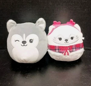 Pair Of Squishmallows Heidi Husky & Gracelynn Artic Fox 5" & 6" - Picture 1 of 7