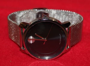 Reloj para hombre Movado Bold correa de malla plateada - esfera negra - 44 mm - COMO NUEVO - Imagen 1 de 20