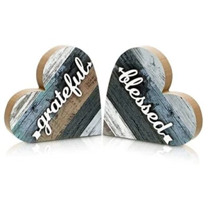  2 Pcs Rustic Table Decorations for Living Room Home Decor Grateful Style - Picture 1 of 7