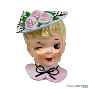 Mid-Century Porcelain Southern Lady Head Vase - Picture 1 of 8