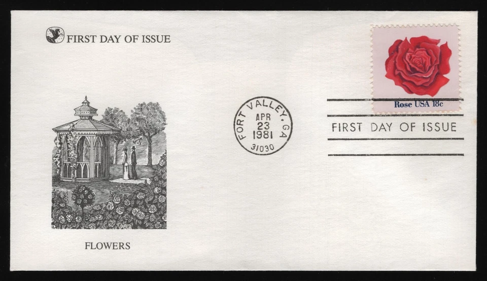#1876 18c Rose, Reader's Digest FDC **ANY 5=FREE SHIPPING** - Image 1 of 1