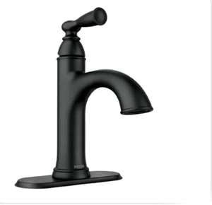 MOEN Banbury 84945BL Single Handle Single Hole Bathroom Faucet Matte Black - Picture 1 of 4