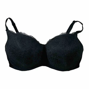 Huit 8 Black Push-up Bra Lace Detail on Cup Size 34E Adjustable Straps - Picture 1 of 11