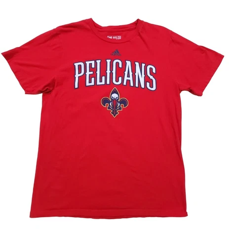 Adidas Unisex Red New Orleans Pelicans T-shirt Size M Cover