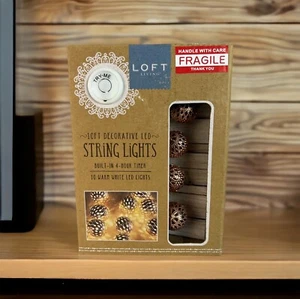 American Vintage Style 10' Decorative String Lights Battery Operated / Timer New - Picture 1 of 4