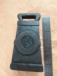 Vintage Antique Cast Iron 7lb Weight Door Stop , Bathroom Scale checker unusual - Picture 1 of 6