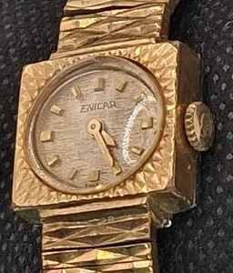 Vintage Encar vergoldete Damen Handaufzug Uhr Swiss Made 20 Mikron Goldgehäuse - Bild 1 von 7