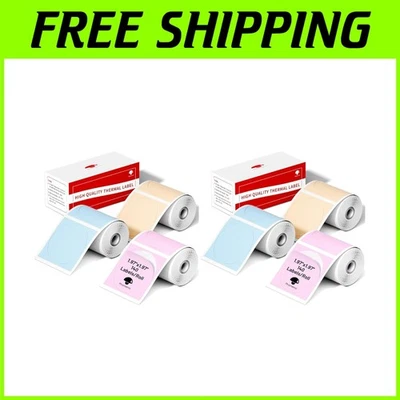 Schwarz auf Pink/Blau/Khaki Kreis Etikett, 50x50mm, 2er Pack - Bild 1 von 4