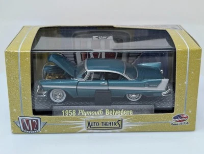 M2 Auto-thentics 1958 Plymouth Belvedere - Blue MIB - Release 11 - Image 1 of 4