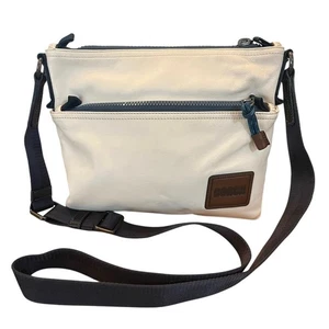 Bandolera Coach Pacer de cuero blanco azul marino - Imagen 1 de 10