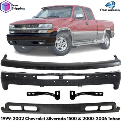 Front Bumper Primed Kit For 1999-2002 Chevrolet Silverado 1500 & 2000-2006 Tahoe Foto 1 de 4
