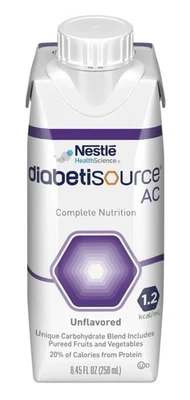 24 Diabetisource Ac, 8,45 OZ Nestlé Nutrición Completa Sin Sabor Nuevo Foto 1 de 4