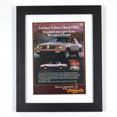 Vintage 1984 Hurst Olds Cutlass Ad – Framed Original Print – Classic Car Decor - Image 1 of 4