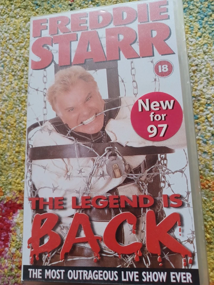 Freddie Starr. The Legend Is Back. VHS Video. PAL. Cert 18 - Image 1 of 2