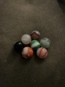 7 Vintage Christensen Agate Peltier Akro Swirl Marbles Mint Very Rare NICE ! - Picture 1 of 5